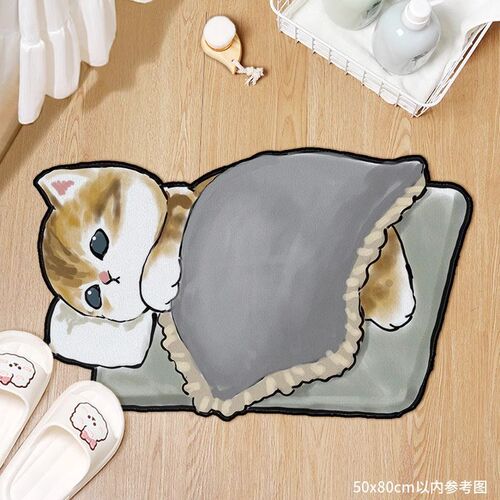 治愈系猫 插画猫咪 猫周边 浴室卧室地垫地毯卡通软胶防滑吸水