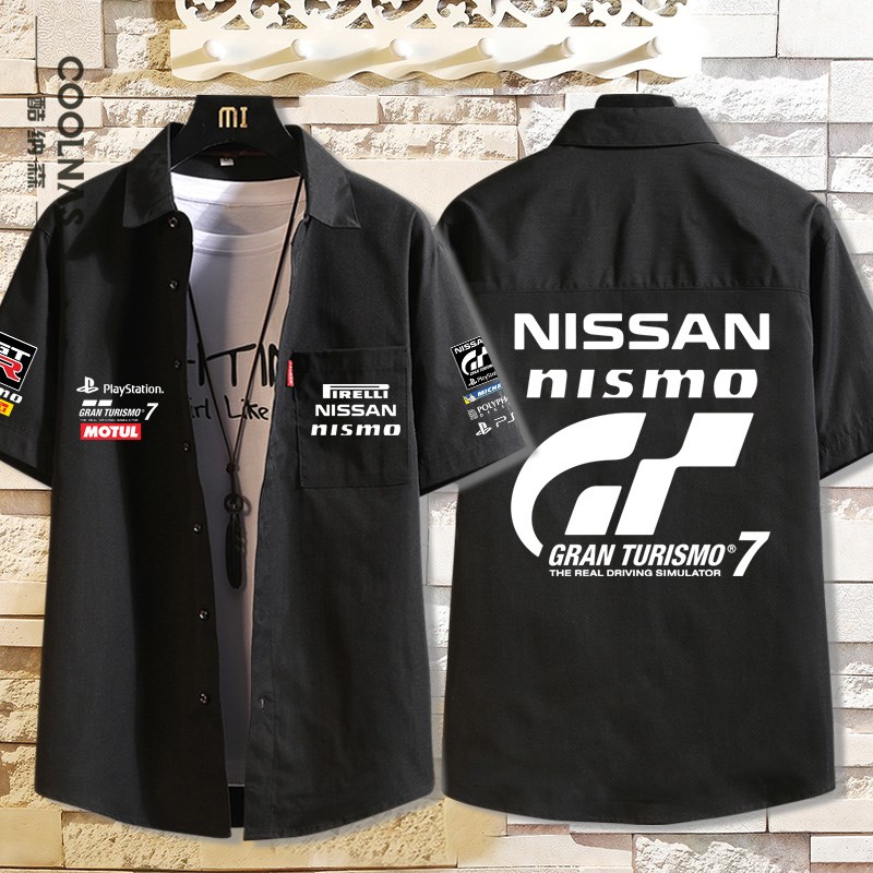 定制gt7赛车游戏尼桑车队周边短袖衬衫可定制图案夏季休闲T恤衣服