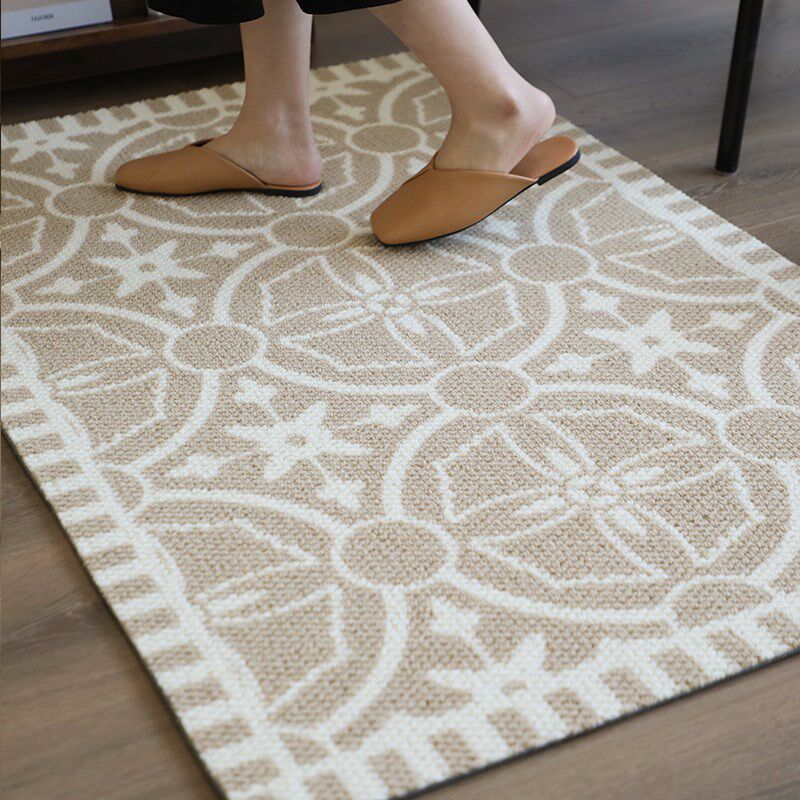 久忆美式简约天然羊毛地垫玄关进门入户门垫耐脏地毯客厅卧室脚垫