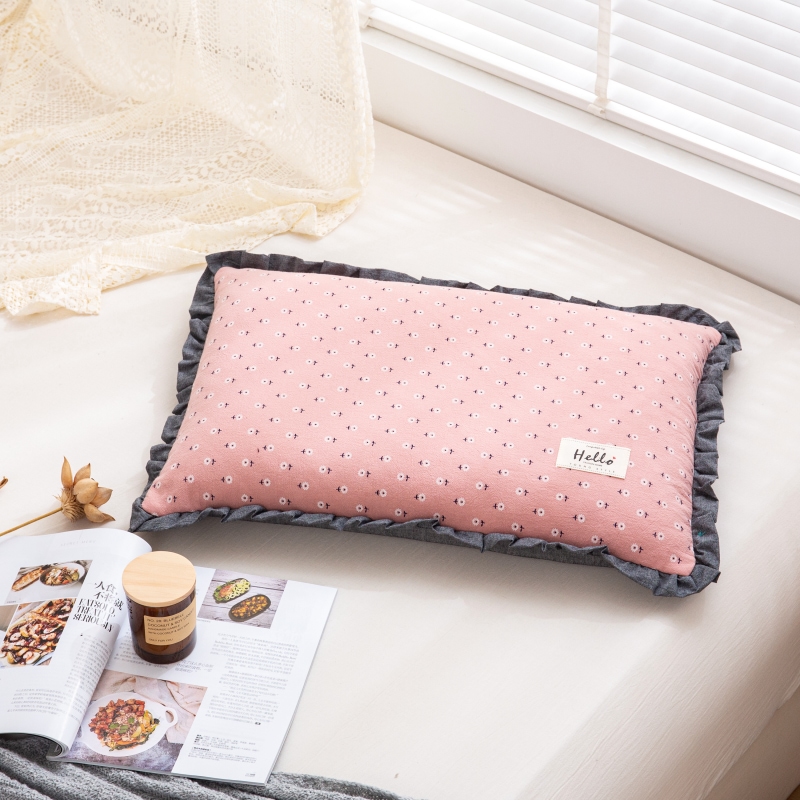 纯棉荞麦壳枕头花边全荞麦皮枕芯可拆洗安神助睡眠护颈枕单人方枕