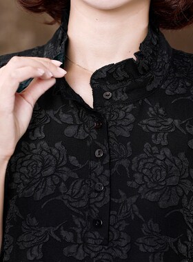 大码5XL蕾丝连衣裙女妈妈2024春装新款黑色A型摆新中式古风裙子