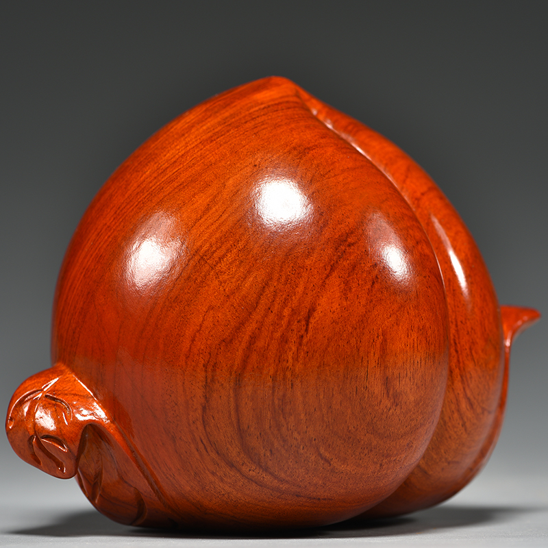 花梨木雕寿桃福寿桃子摆件家居客厅装饰工艺品生日贺寿送长辈礼品