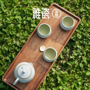 雅瓷 高端户外车载便携功夫茶具 汝窑西子山河箱 陶瓷旅行茶具套装