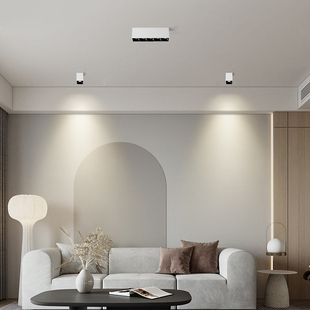 明装格栅灯长条射灯背景墙嵌入式无主灯客厅卧室天花灯免开孔筒灯