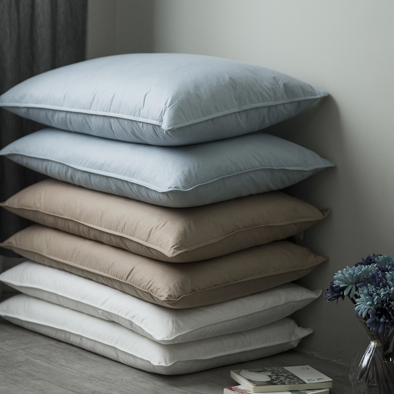 鸭绒枕头枕芯 护颈椎助睡眠纯棉羽绒枕