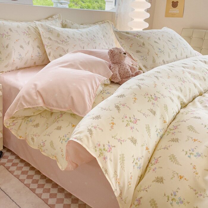 闪购直供芦荟棉水洗棉四件套|