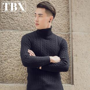 高端高领毛衣男士秋冬季加绒加厚保暖2025新款修身针织打底衫男款