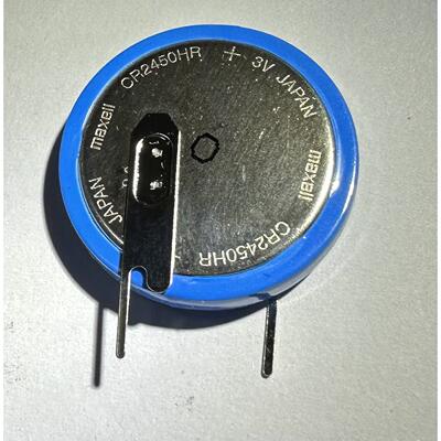耐高温纽扣电池CR2450HR汽车胎压传感器3v带焊脚CR2450/1VS1立式792199