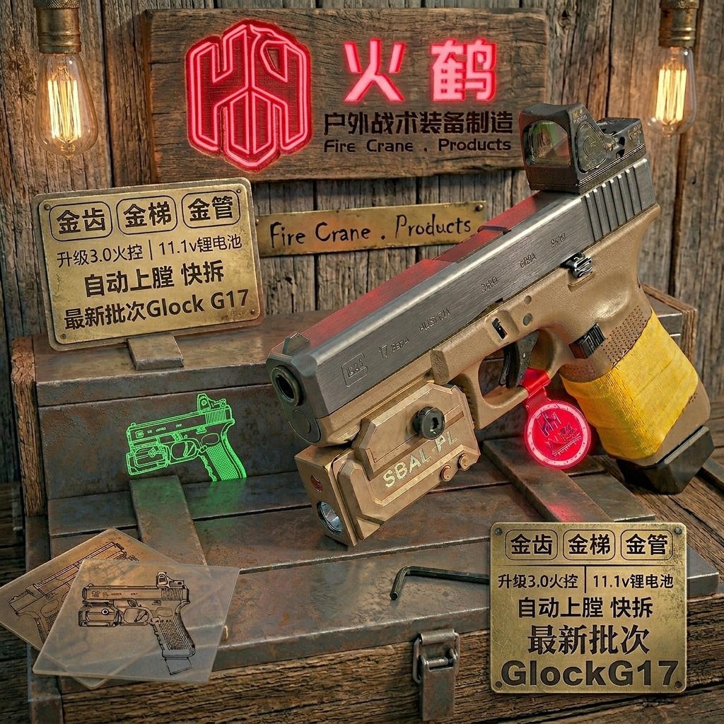 火鹤glockg17新品发射器cs全电手行程回膛格洛克成人合金玩具枪