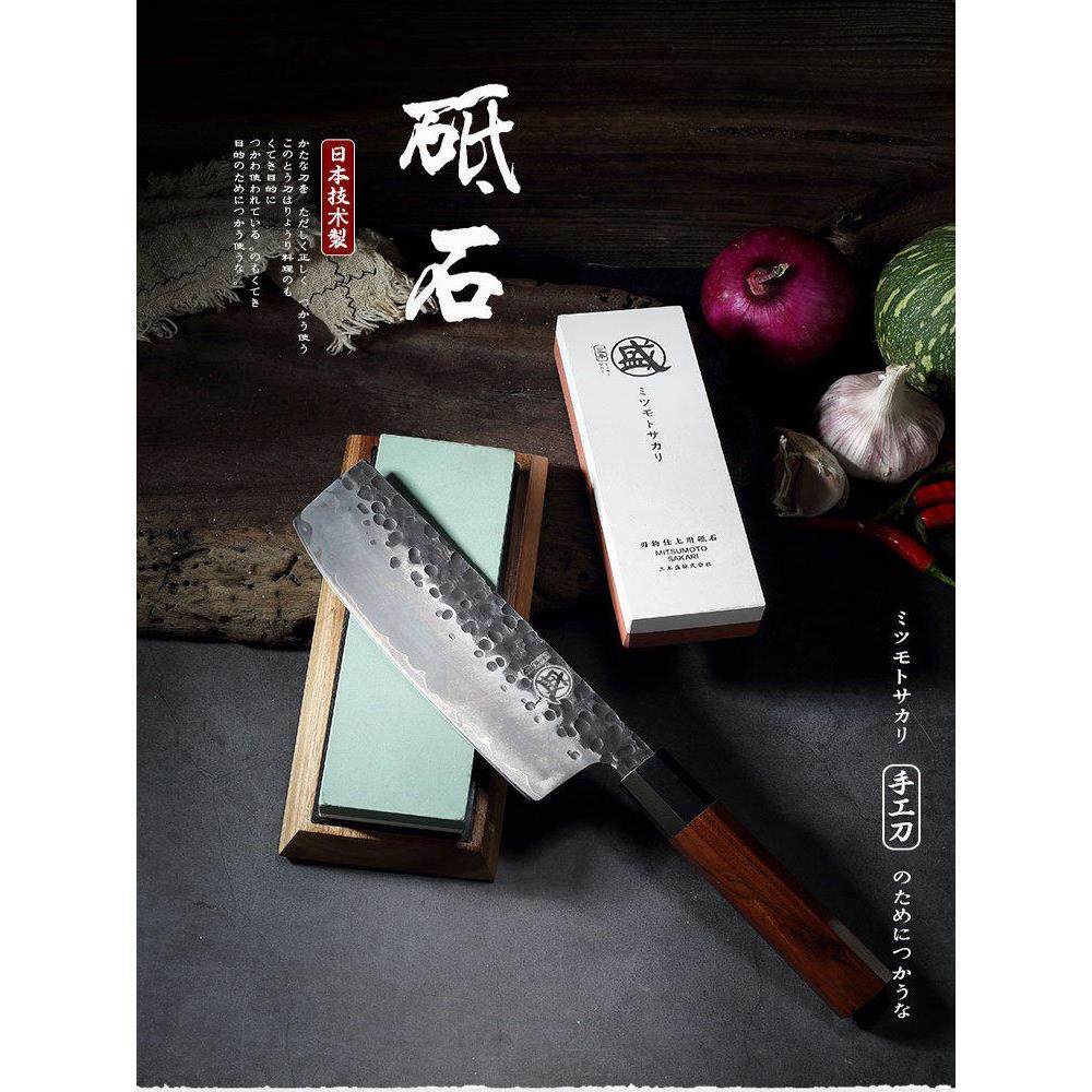 日本三本盛进口磨刀石厨师专用磨刀双面菜刀专业油石家用2000目