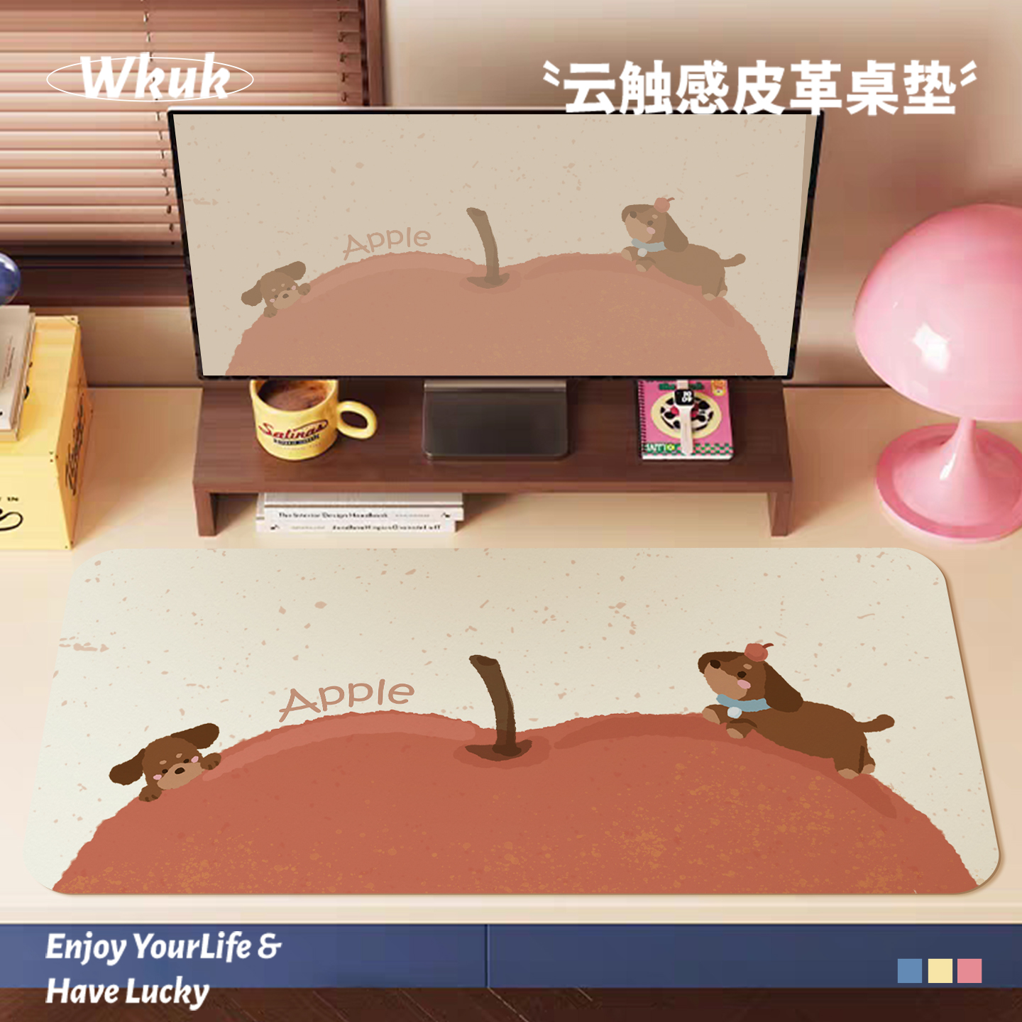 皮革鼠标垫创意卡通图案学生专用学习桌垫办公室电脑桌垫