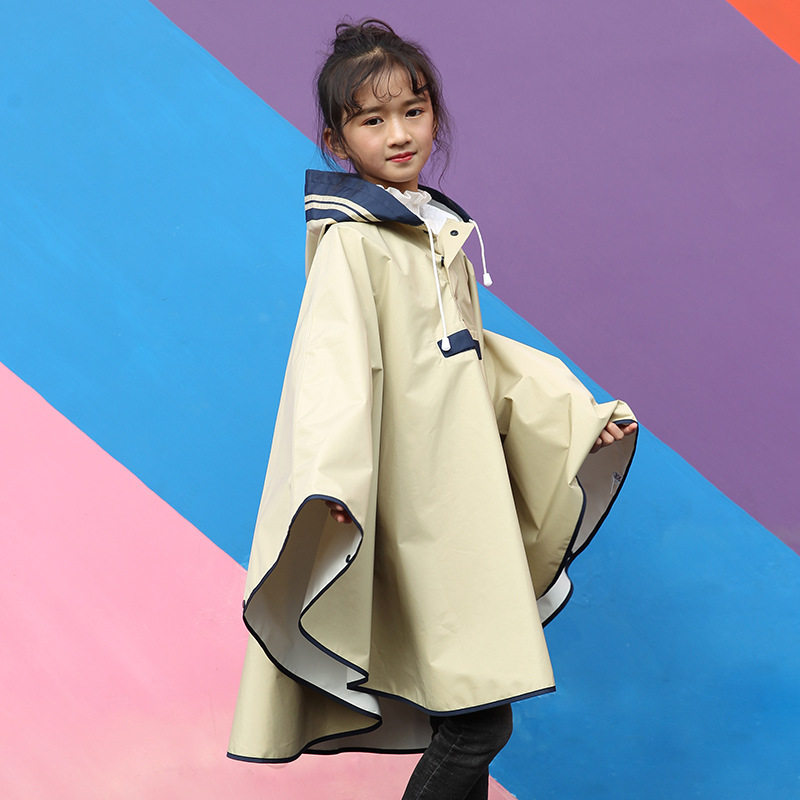 小学生雨衣男大童15岁防水韩国儿童雨披斗篷式学生日本儿童雨衣女