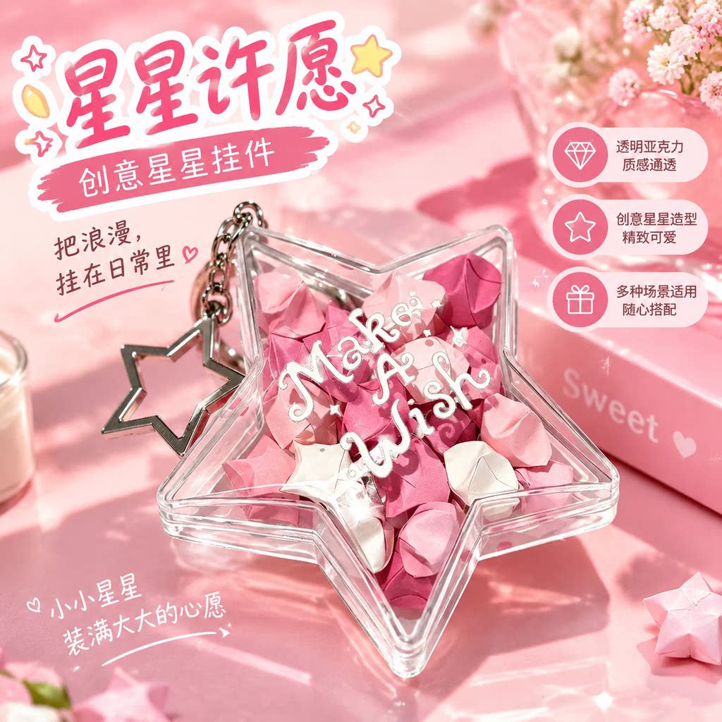 韩系 ins 星星盒 DIY 幸运星折纸挂件爱豆周边手工制作纪念小礼物