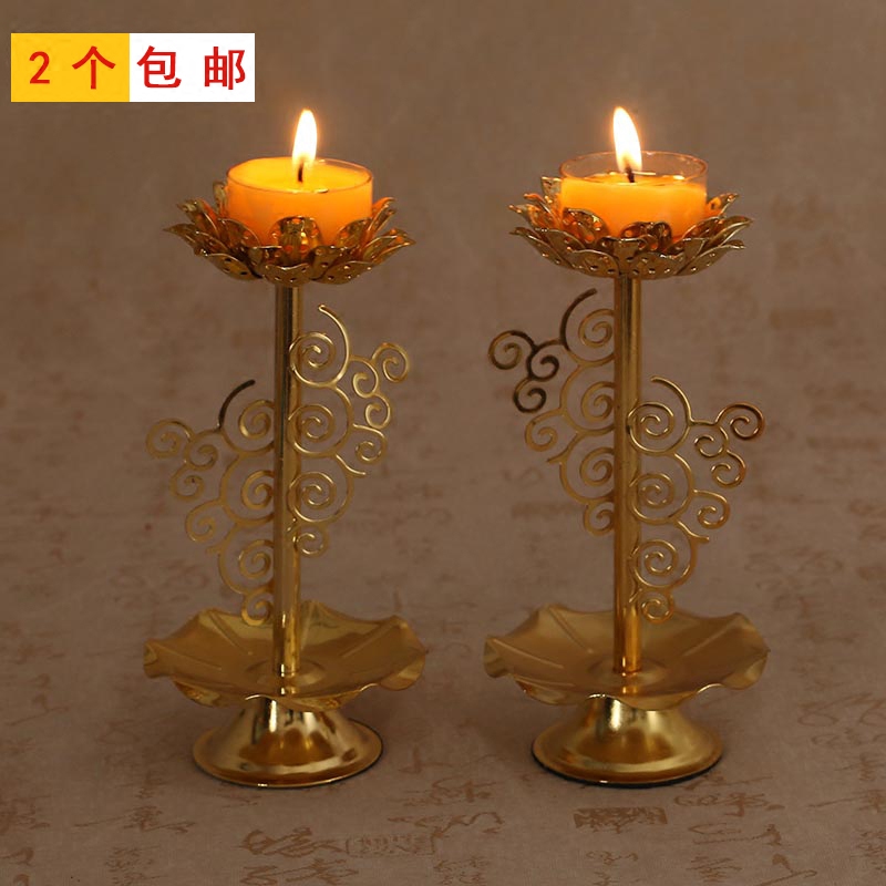 现货速发佛前酥油灯灯座家用铜合金供佛烛台灯托底座佛具用品茶杯