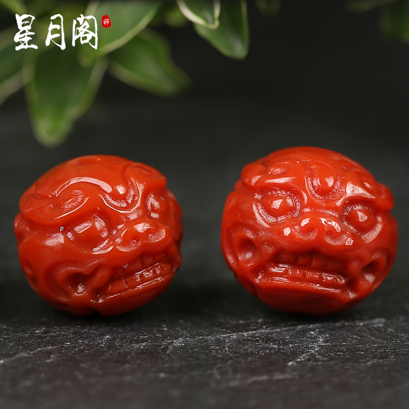 现货速发南红玛瑙满色满肉貔貅腰珠散珠手链配饰凉山柿子红配件