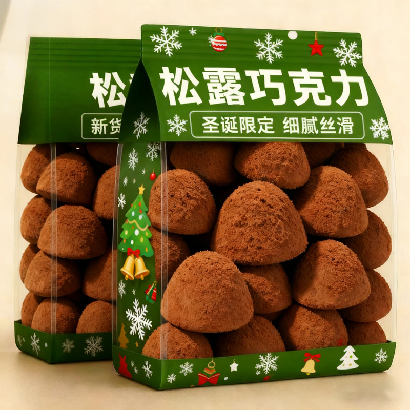 黑松露形巧克力糖果圣诞结婚喜糖网红小零食送女朋友送礼过年年货
