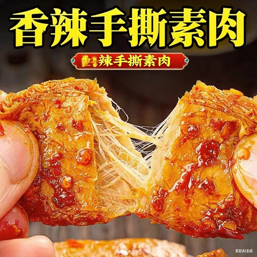撕素肉零食休闲食品小吃豆干辣条素牛肉素牛排香辣解馋小包装旗舰