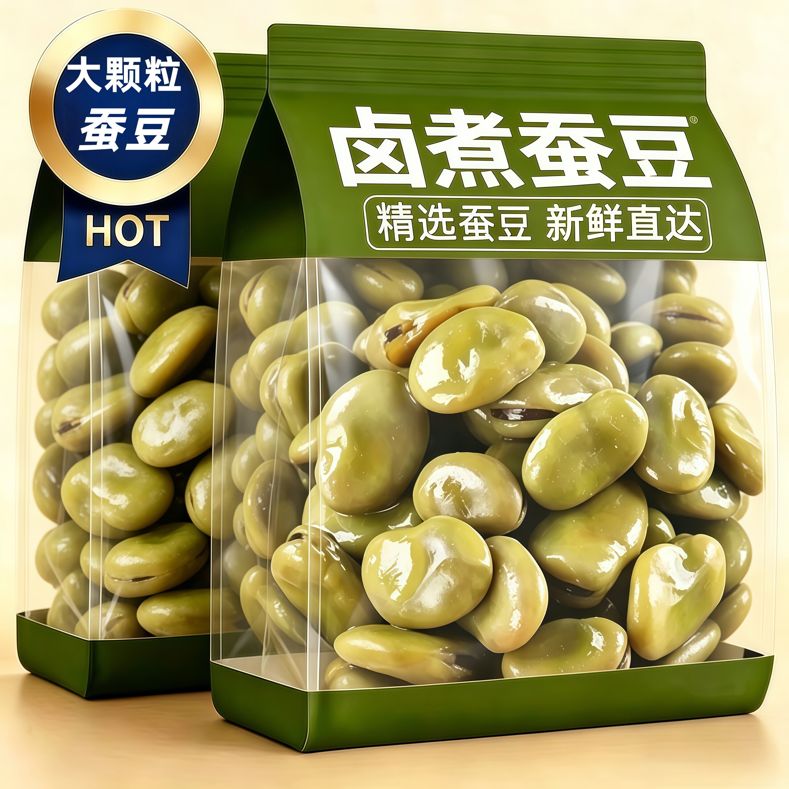 五香味卤煮蚕豆软糯可口下酒菜烧烤搭档开袋即食零食小吃原味水煮