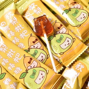 正宗秋梨膏棒棒糖软糖果冻儿童零食梨膏糖雪梨果汁枇杷官方旗舰店