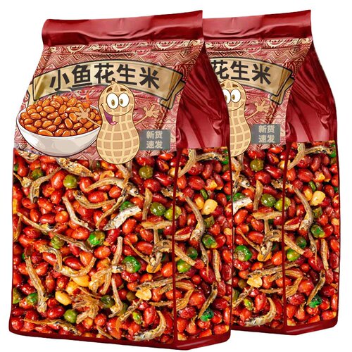 商超同款！小鱼花生米下酒菜开袋即食零食小吃炒货油炸官方旗舰店
