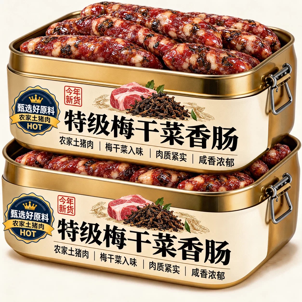 正宗梅干菜香肠官方旗舰店浙江金华老字号农家新鲜腊肠猪肉风干肠