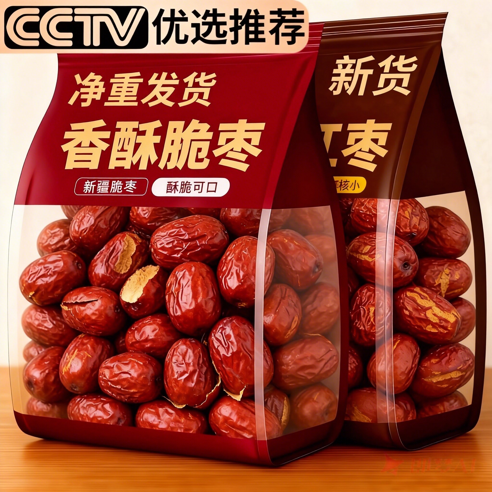 网红香酥脆枣红枣特级新疆特产官方旗舰店去核休闲嘎嘣脆枣小零食