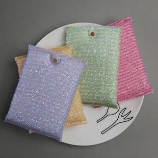 日本品质钢丝洗碗布韩国进口厨房专用洗碗巾海绵擦带不沾油多功能