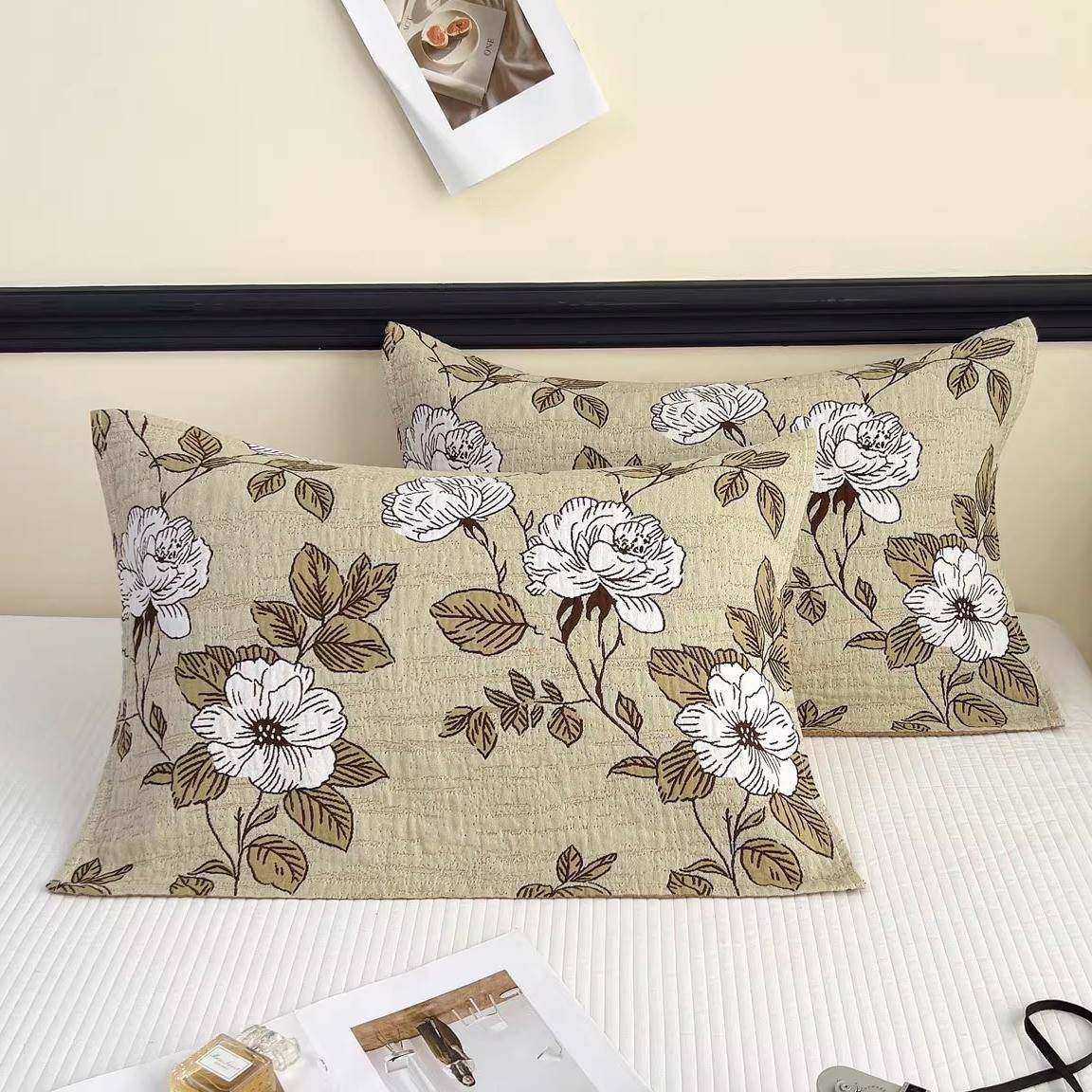 【官方旗舰店正品】纱布枕巾纯棉一对轻奢高级感等品罗兰度花卉装