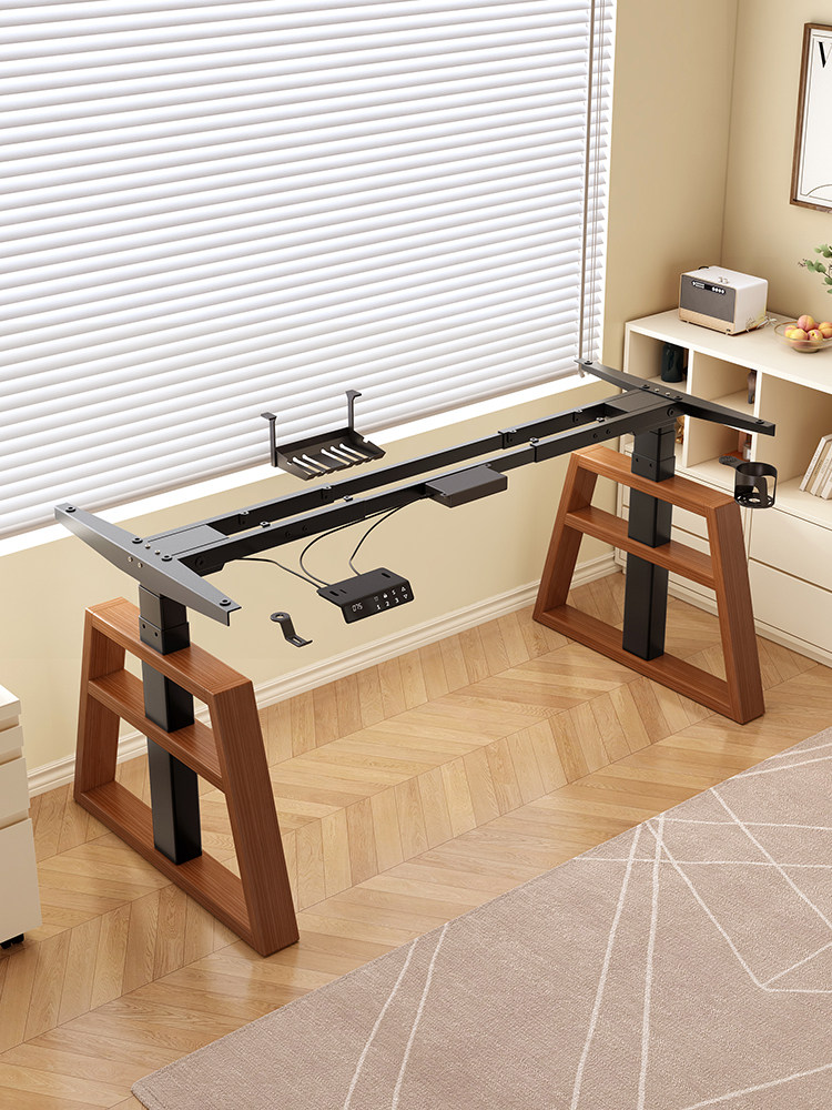 智能电动升降桌腿双电机双横梁办公桌电脑桌支架脚架升降桌架配件