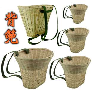 纯手工编织竹编背篼大人竹蔑背篓背框收纳筐舞蹈道具小背篼夹背儿