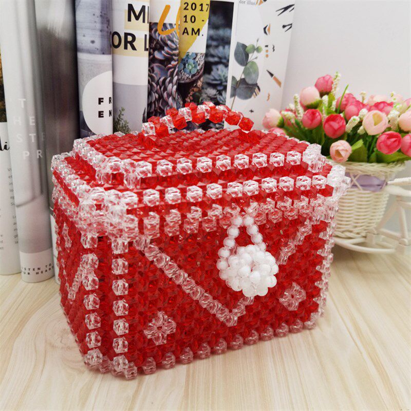 手工串珠百宝箱成品化妆盒创w意首饰盒家居饰品摆件大号中式收纳