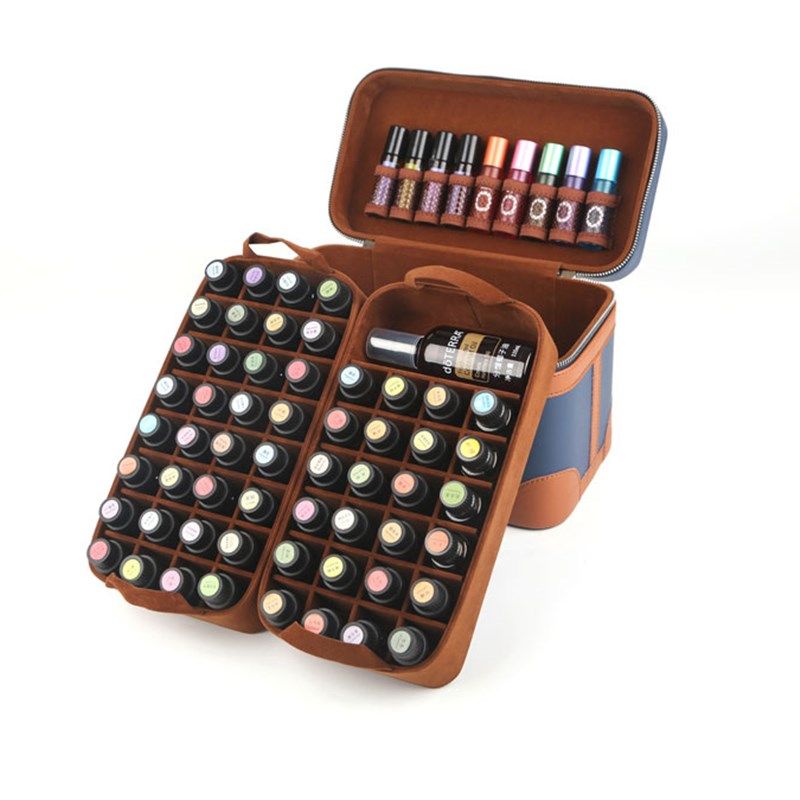 出口 多特瑞精油收纳包便捷抗震大容量香水O口红高档皮精油箱盒子
