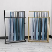 两层窗帘展示架吊l卡架子家纺布艺落地式 移动陈列架布料样品展会