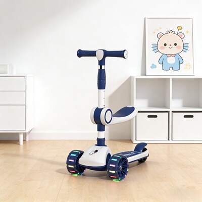 儿童滑板车加宽加厚3-6-8-12可坐可滑可折叠小孩溜溜踏板车