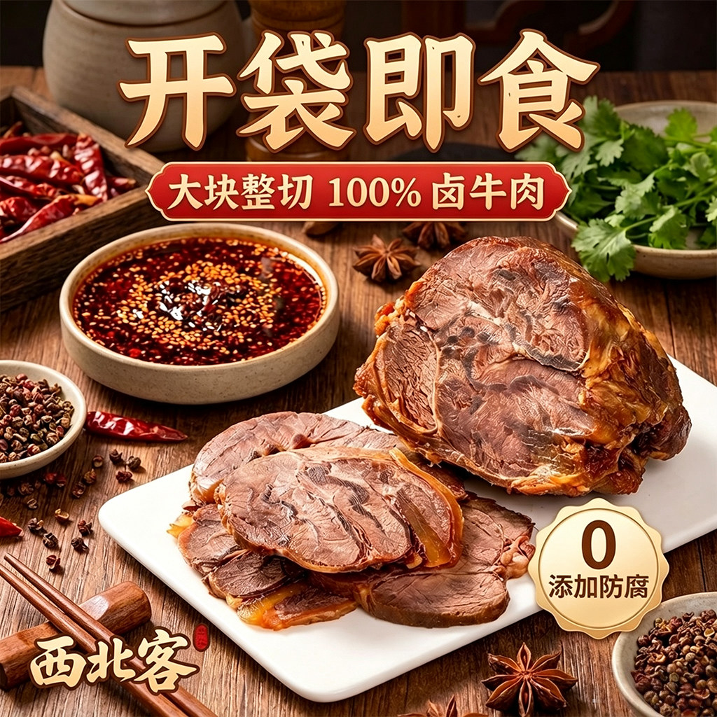 西北客新疆酱牛肉卤牛肉牛肉熟食真空包装熟牛肉配料干净