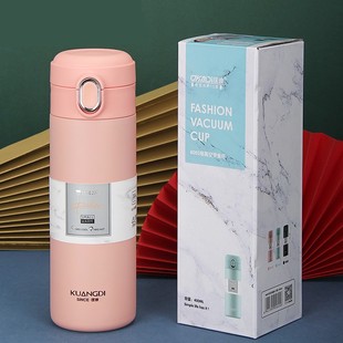 匡迪华象8003号真空304不x锈钢内胆弹跳盖杯男女学生儿童保温水杯