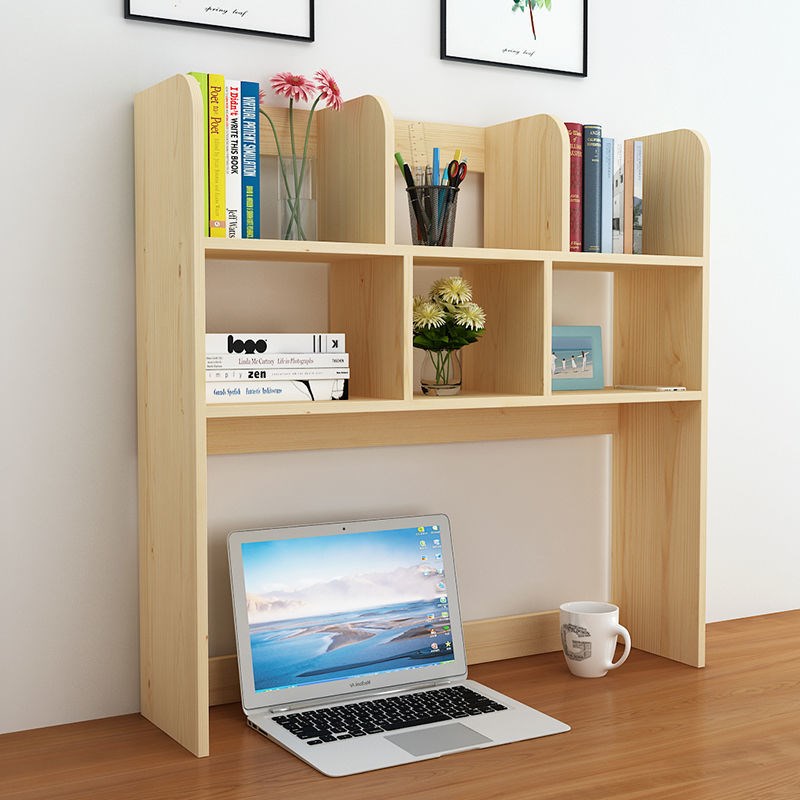 实木桌面书架多层桌上电脑置物架省空间收纳M架学生书房桌面小书