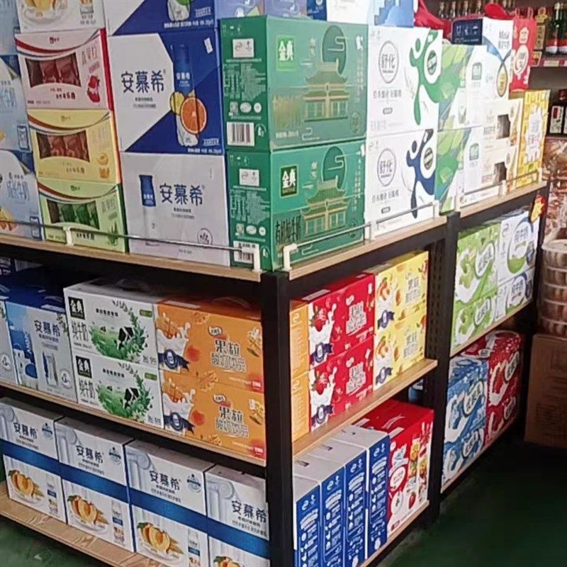超市钢木c牛奶堆头展示架三层礼品便利店地堆促销台粮油米面展示