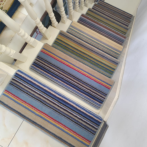 档羊毛楼梯地毯阶梯式家用实木楼梯E垫免胶自粘防滑踏步垫轻奢风