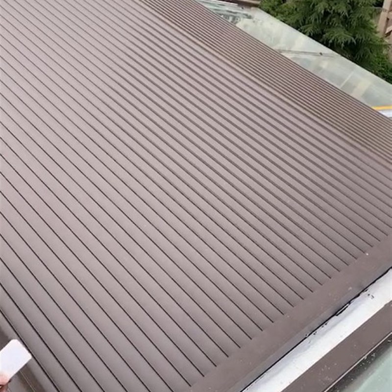 户外铝合金遮阳帘阳光房顶面隔热遮阳帘智能遥控室外天.幕电动窗