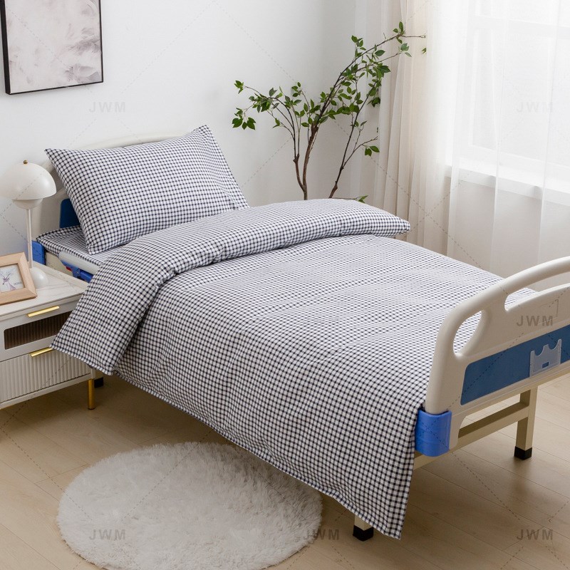 纯棉床上三件套医k院格格床单被套枕套诊所养老院美容院学生宿舍