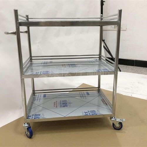 304加厚一体h焊接不锈钢医用推车治疗车护理车多功能移动器械车