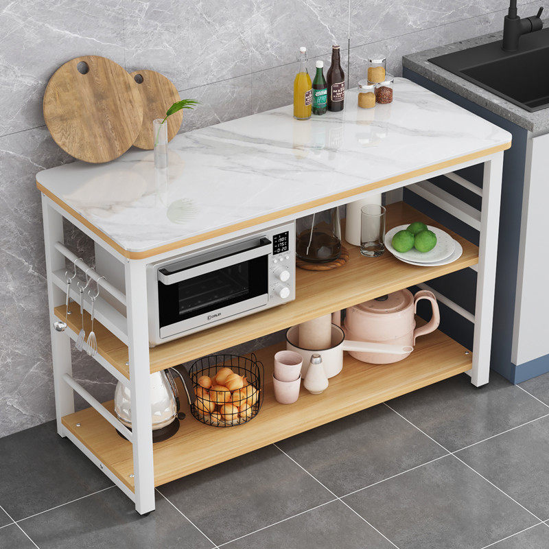 岩板厨房置物架切菜桌落地多层家用操作台微波炉S烤箱收纳架储物,厨房/烹饪用具,微波炉置物架,淘宝优惠券,粉丝福利购,淘宝优惠卷