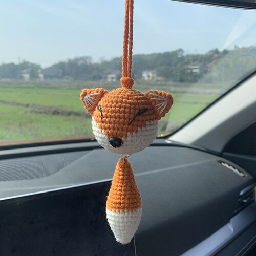 成品毛线编织创意汽车挂饰u后视镜车内装饰吊坠女生可爱纯手工车