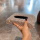 汽车载纸巾盒轻奢镶钻珍珠车内装 饰品抽纸盒M高颜值家用客厅餐巾