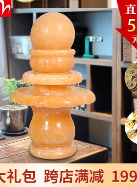 透光流水球中号圆球转动球石材假山流水喷泉摆P件装饰客厅开业礼