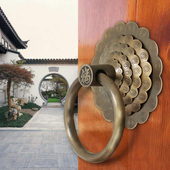 中式 木大门铜配件 仿古大门拉手纯铜门环复古门把手实心拉环R老式