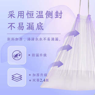 利得垃圾袋免撕抽绳特厚5055家用手提厨房大号100只*1卷双面2.4丝