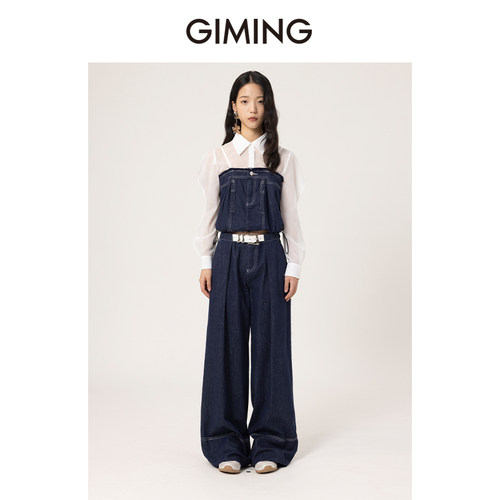 GIMING高级时尚牛仔长裤