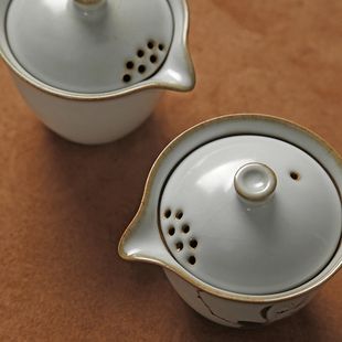 复古汝窑手抓壶 陶瓷茶壶功夫茶具家用单壶 泡茶器便携快客杯日式